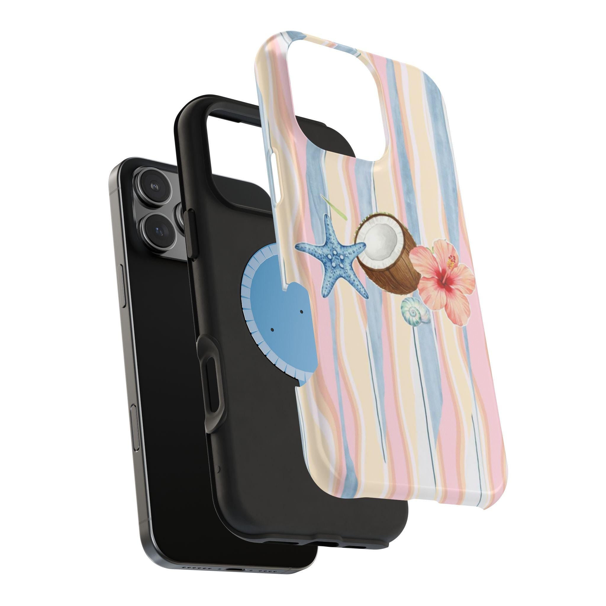 Tropical Coconut Hibiscus Phone Case | Magnetic Impact-Resistant Case