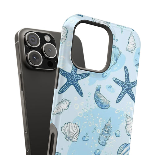 Blue Seashell and Starfish Phone Case