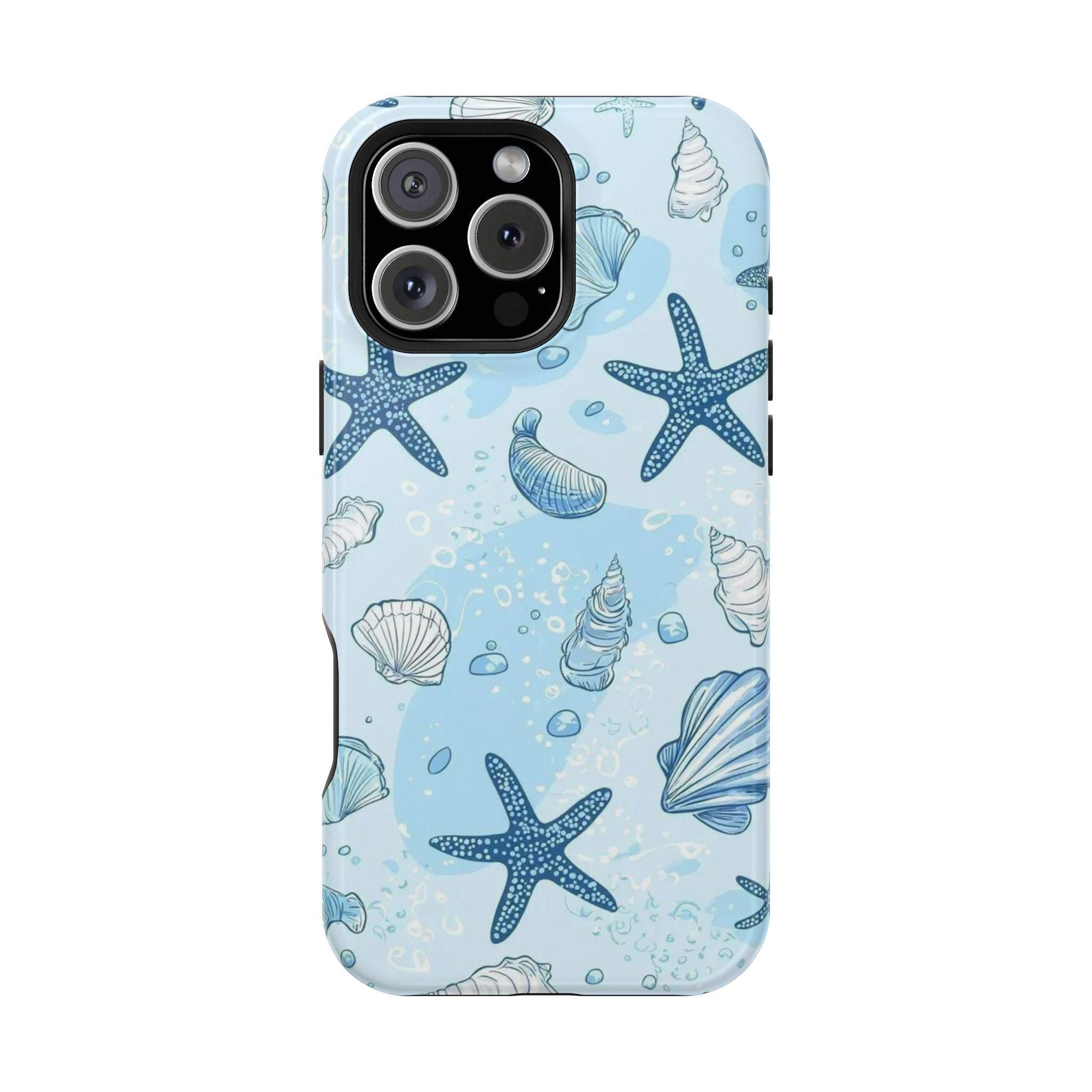 Blue Seashell and Starfish Phone Case