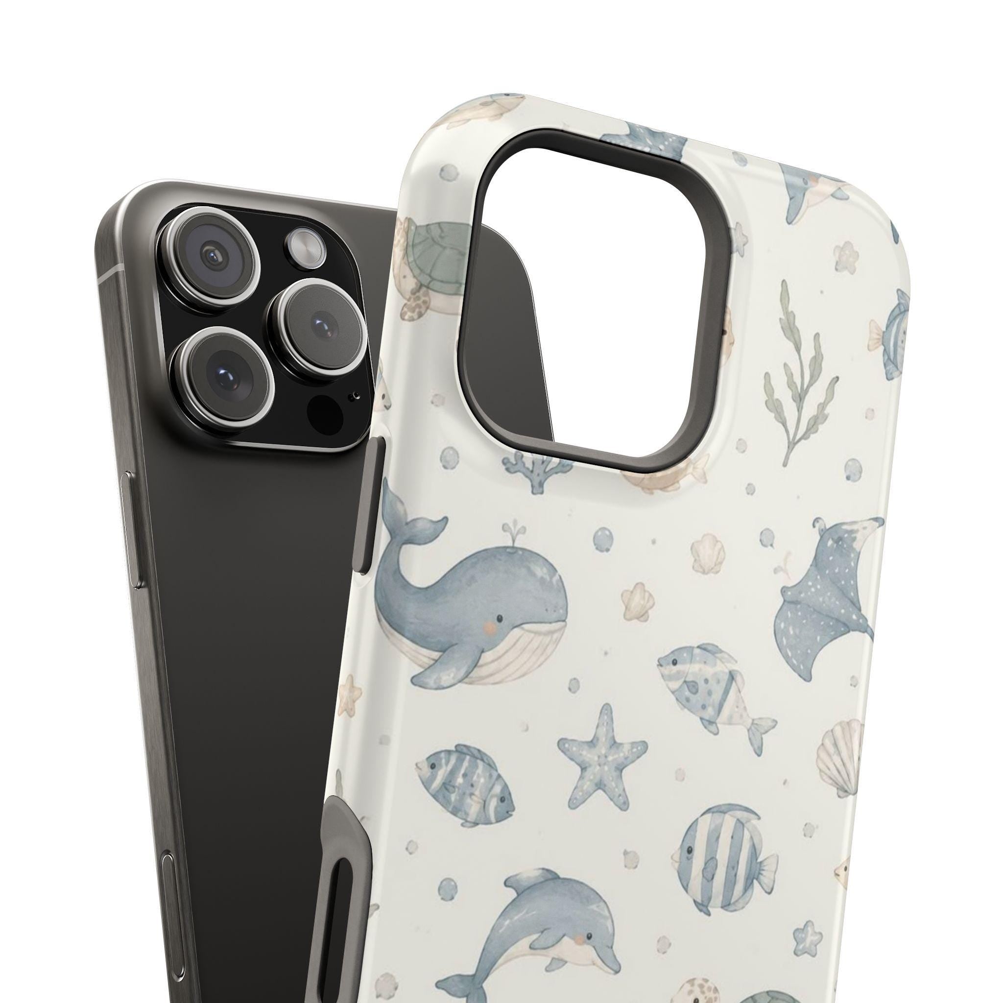 Watercolor Sea Creatures phone case | magnetic impact-resistant case