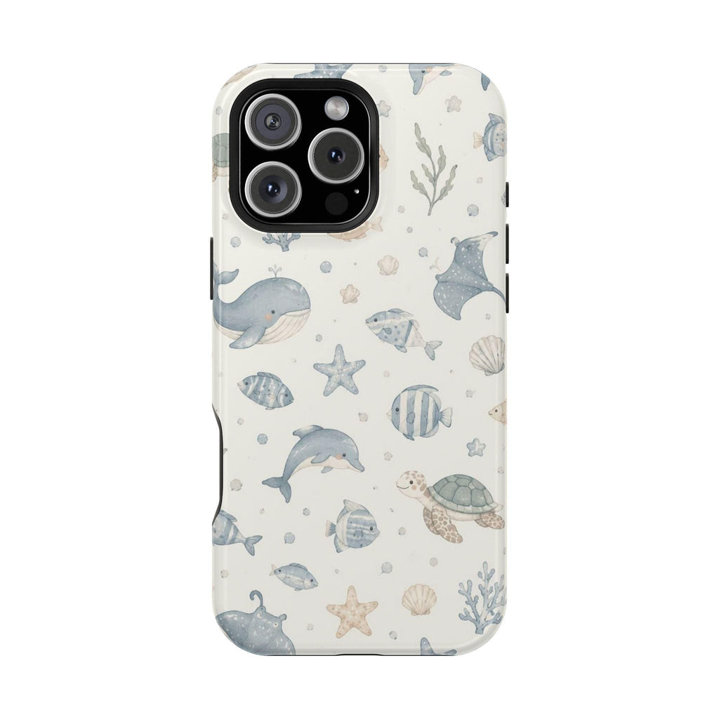 Watercolor Sea Creatures phone case | magnetic impact-resistant case