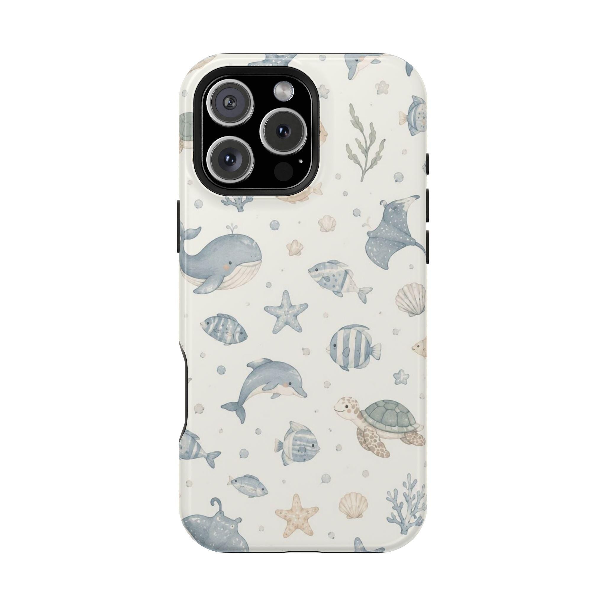 Watercolor Sea Creatures phone case | magnetic impact-resistant case