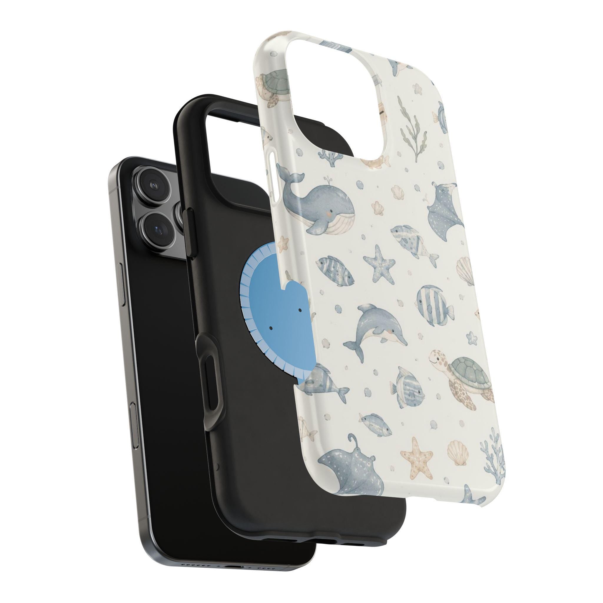 Watercolor Sea Creatures phone case | magnetic impact-resistant case