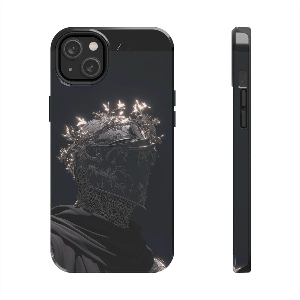 Dark Crowned Knight phone case | Gothic armor, floral wreath, moody aesthetic