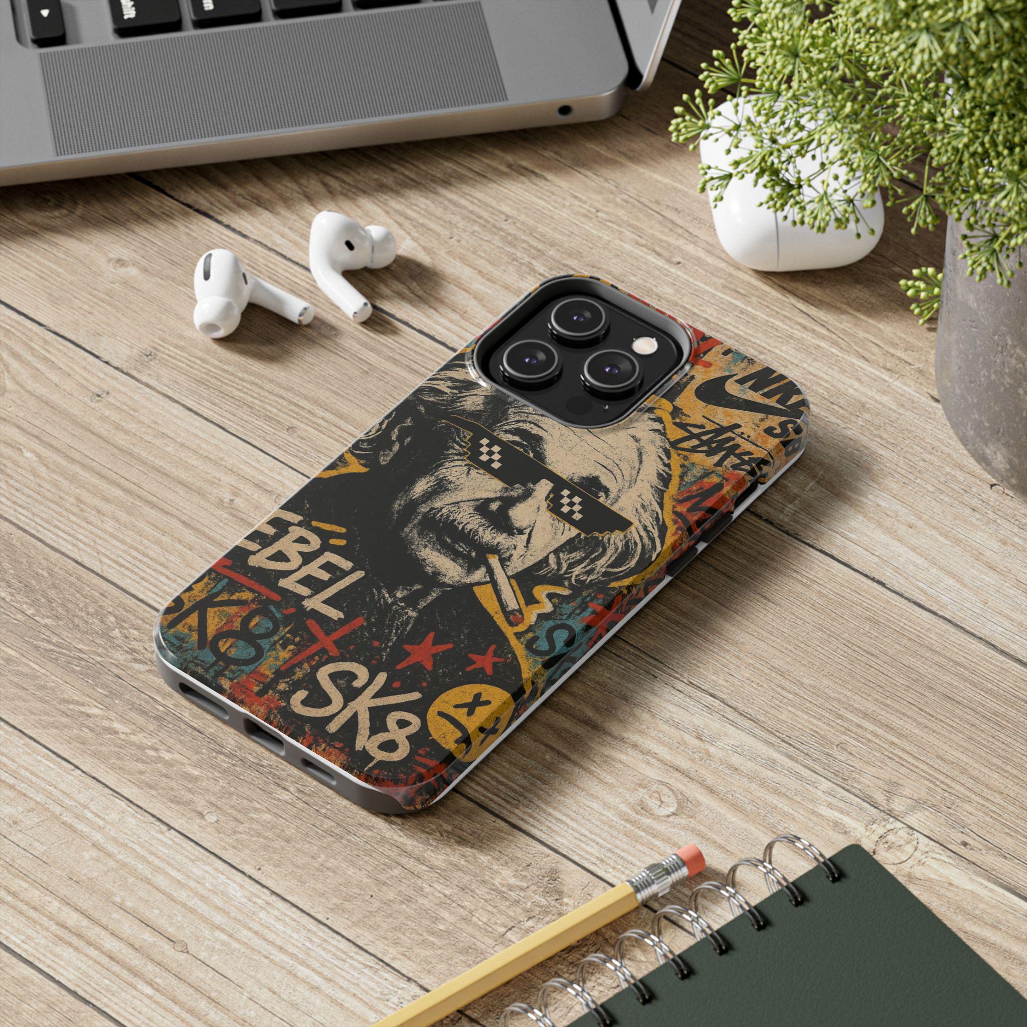 Graffiti Genius Illustration Phone Case | Street Art Scientist Design