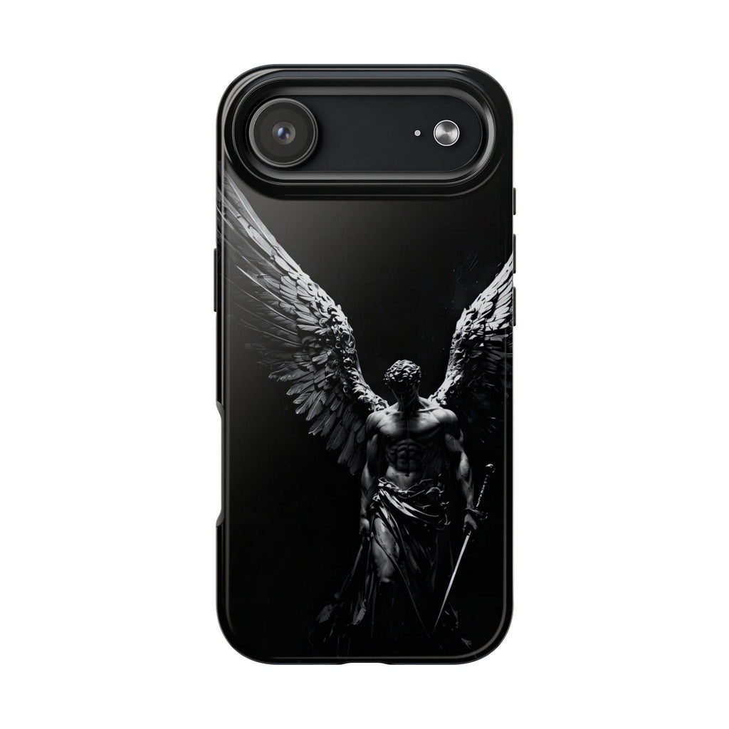 Dark Fallen Angel Phone Case | Tough Phone Case, Gothic Winged Statue