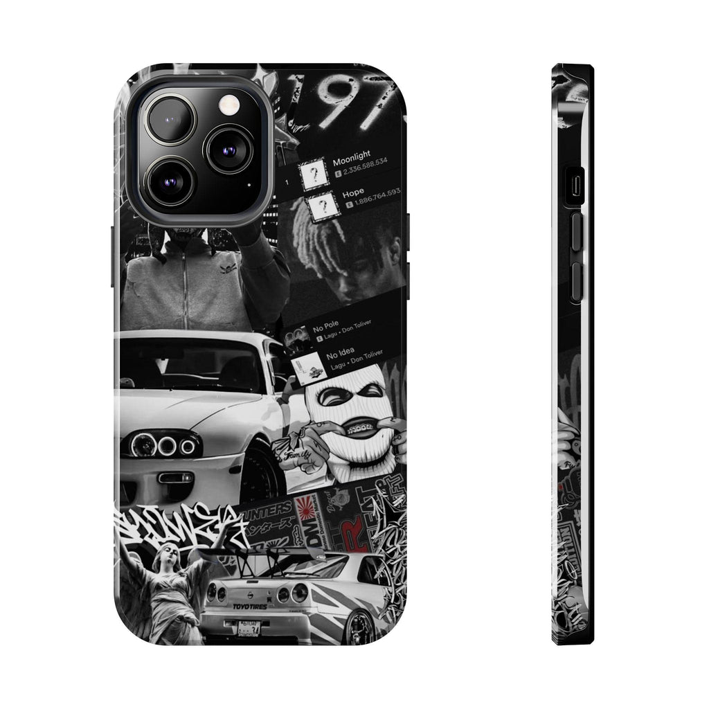 Black White Collage phone case | Car Graffiti Sticker Art