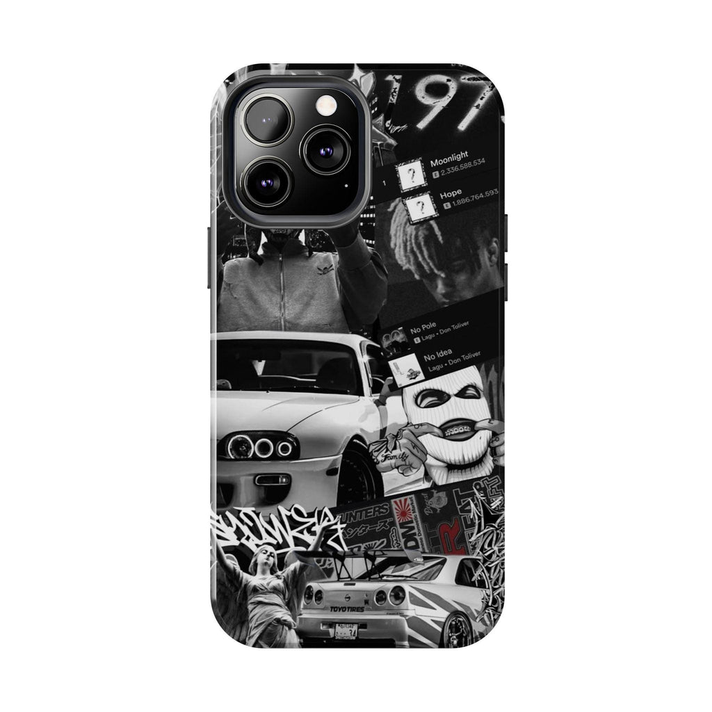 Black White Collage phone case | Car Graffiti Sticker Art