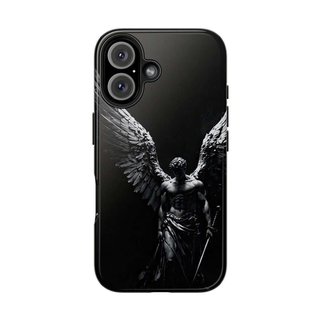Dark Fallen Angel Phone Case | Tough Phone Case, Gothic Winged Statue
