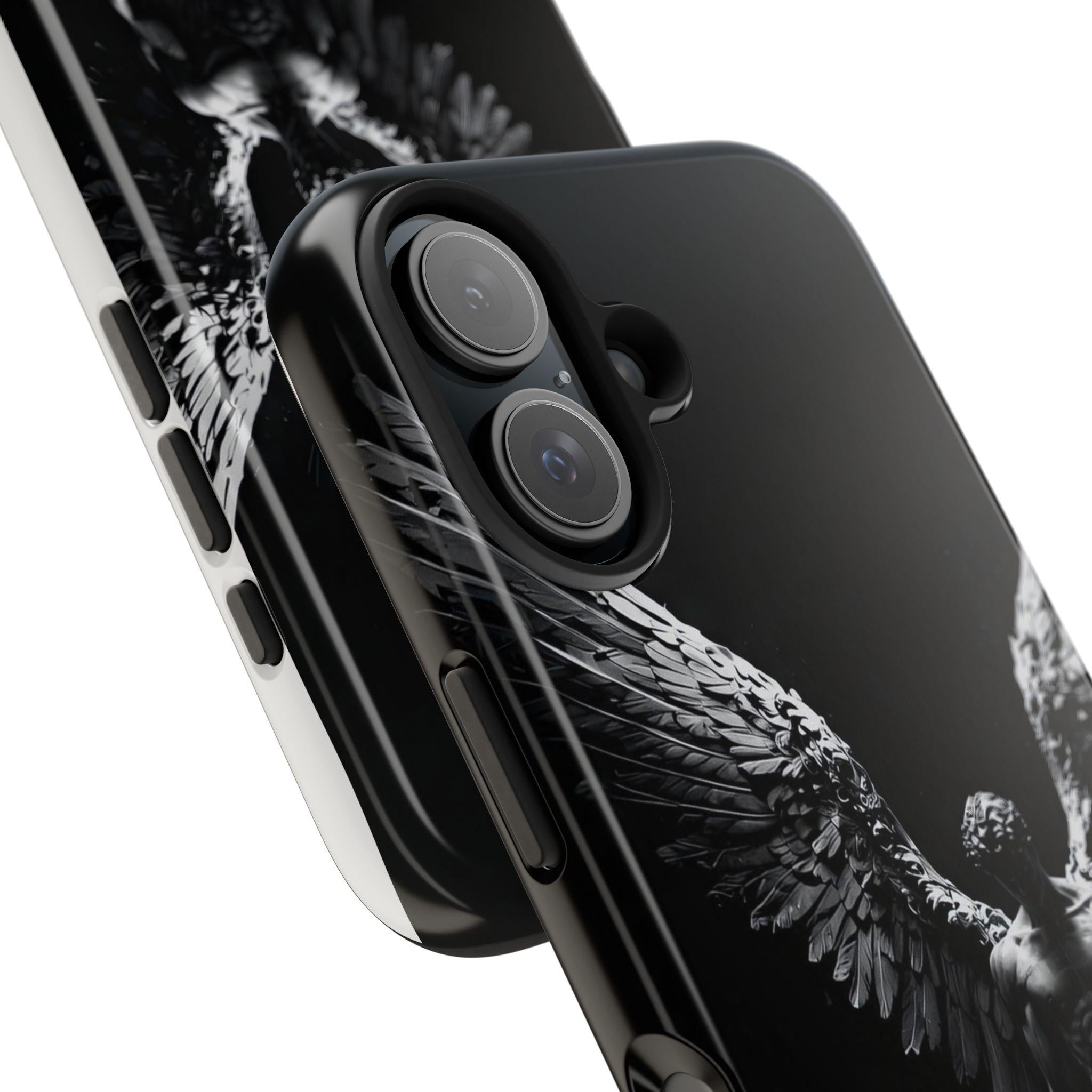 Dark Fallen Angel Phone Case | Tough Phone Case, Gothic Winged Statue