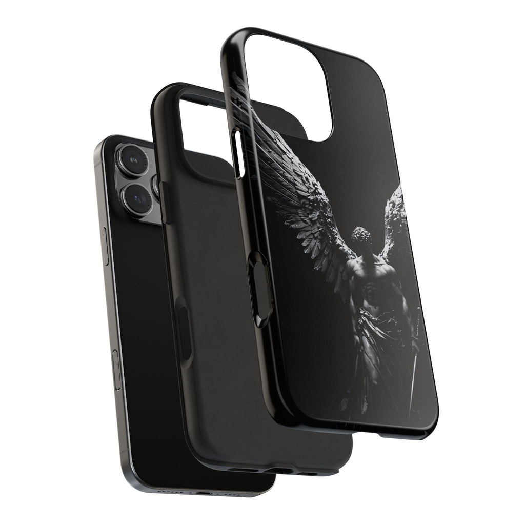 Dark Fallen Angel Phone Case | Tough Phone Case, Gothic Winged Statue