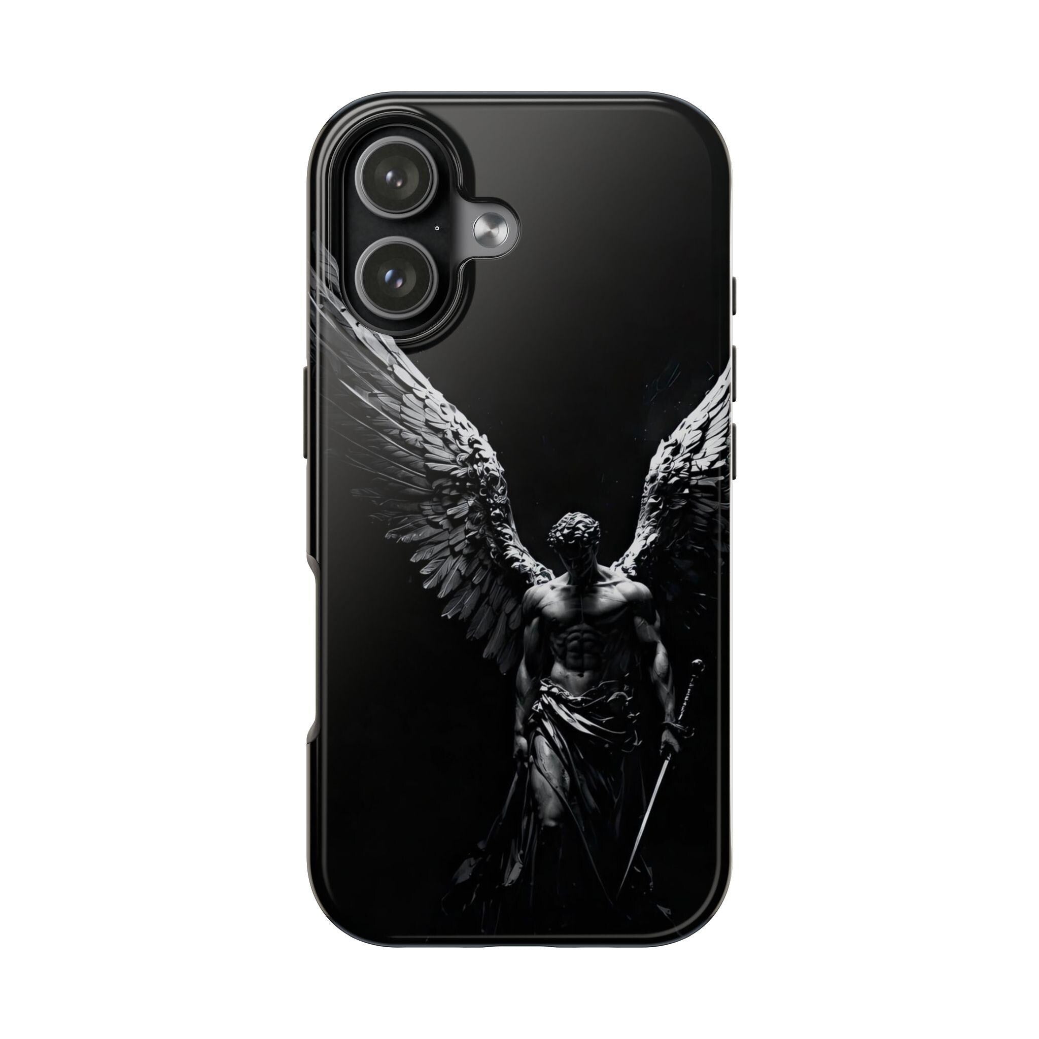 Dark Fallen Angel Phone Case | Tough Phone Case, Gothic Winged Statue