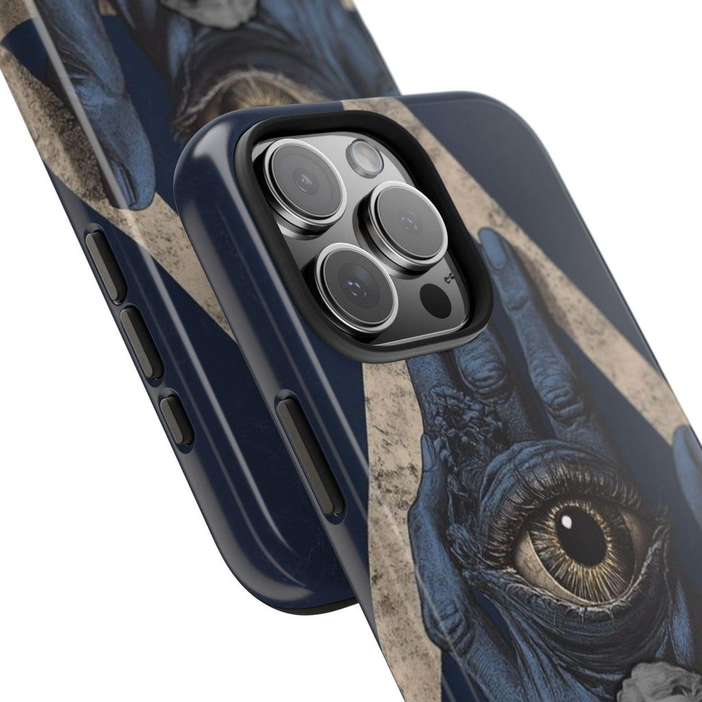 All-Seeing Eye Hand with Bearded Statue Phone Case | Mystical Surreal Art