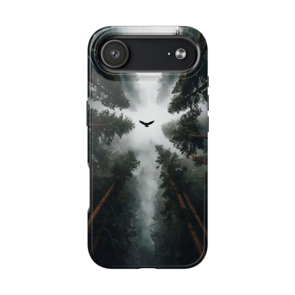 Forest Canopy Raven Phone Case | Misty Trees Nature Landscape