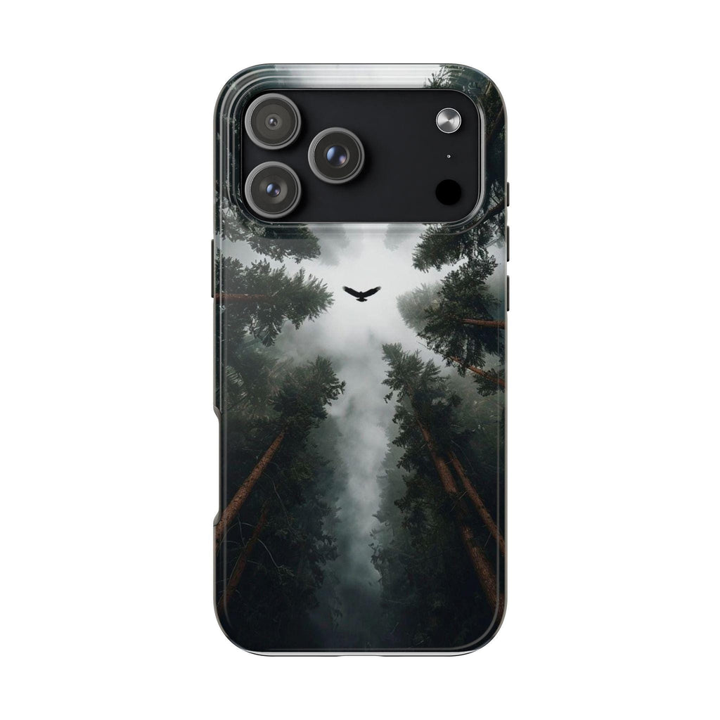 Forest Canopy Raven Phone Case | Misty Trees Nature Landscape