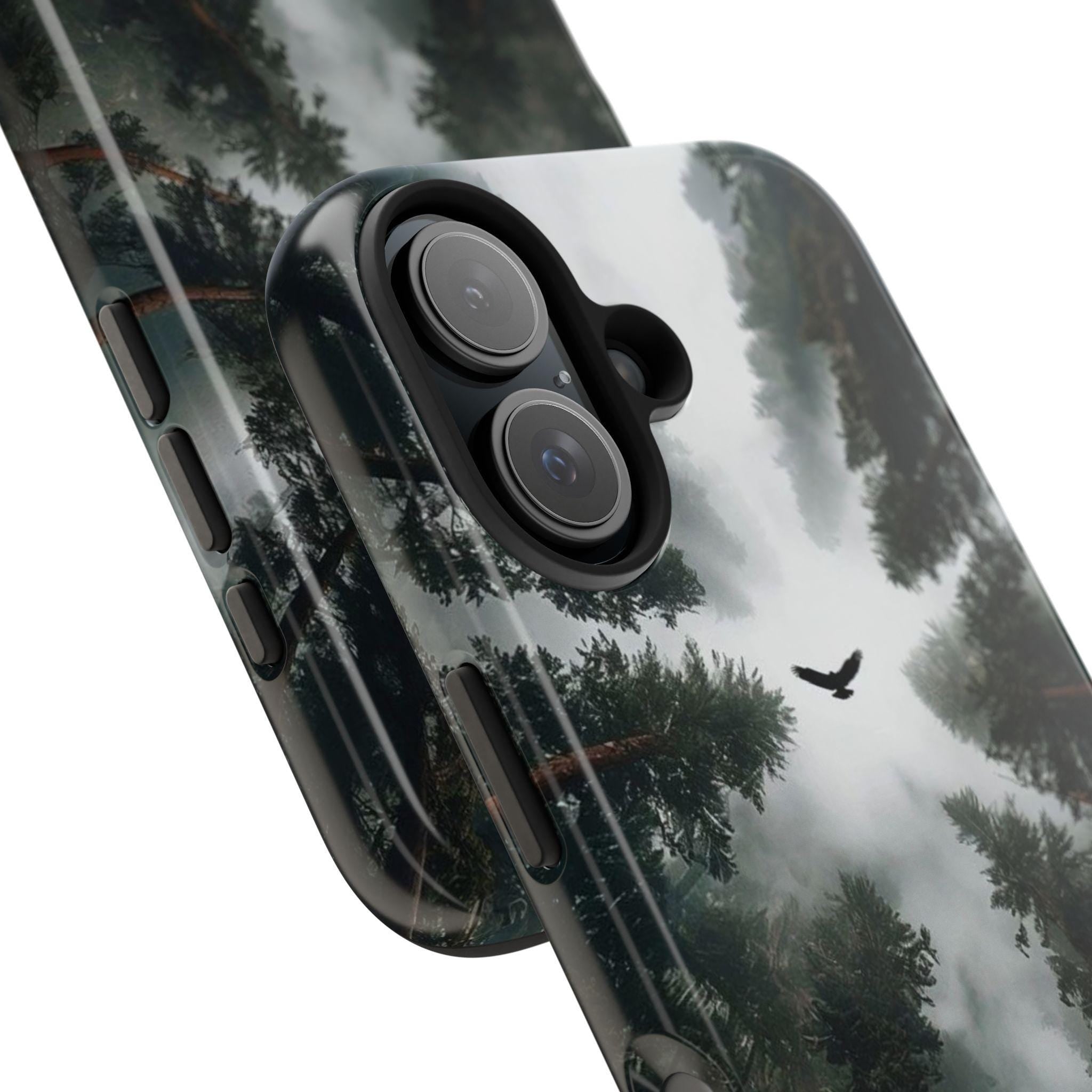 Forest Canopy Raven Phone Case | Misty Trees Nature Landscape