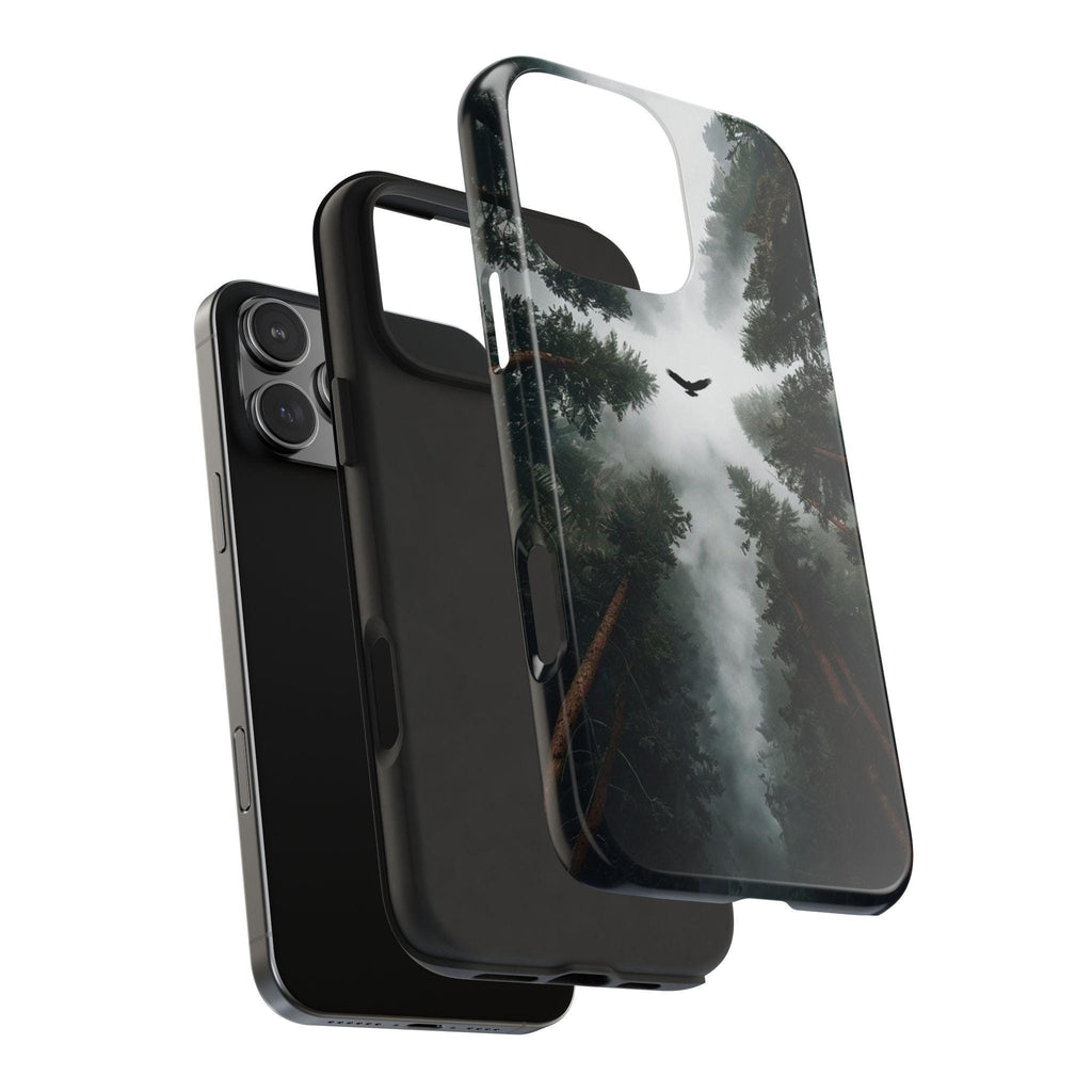 Forest Canopy Raven Phone Case | Misty Trees Nature Landscape