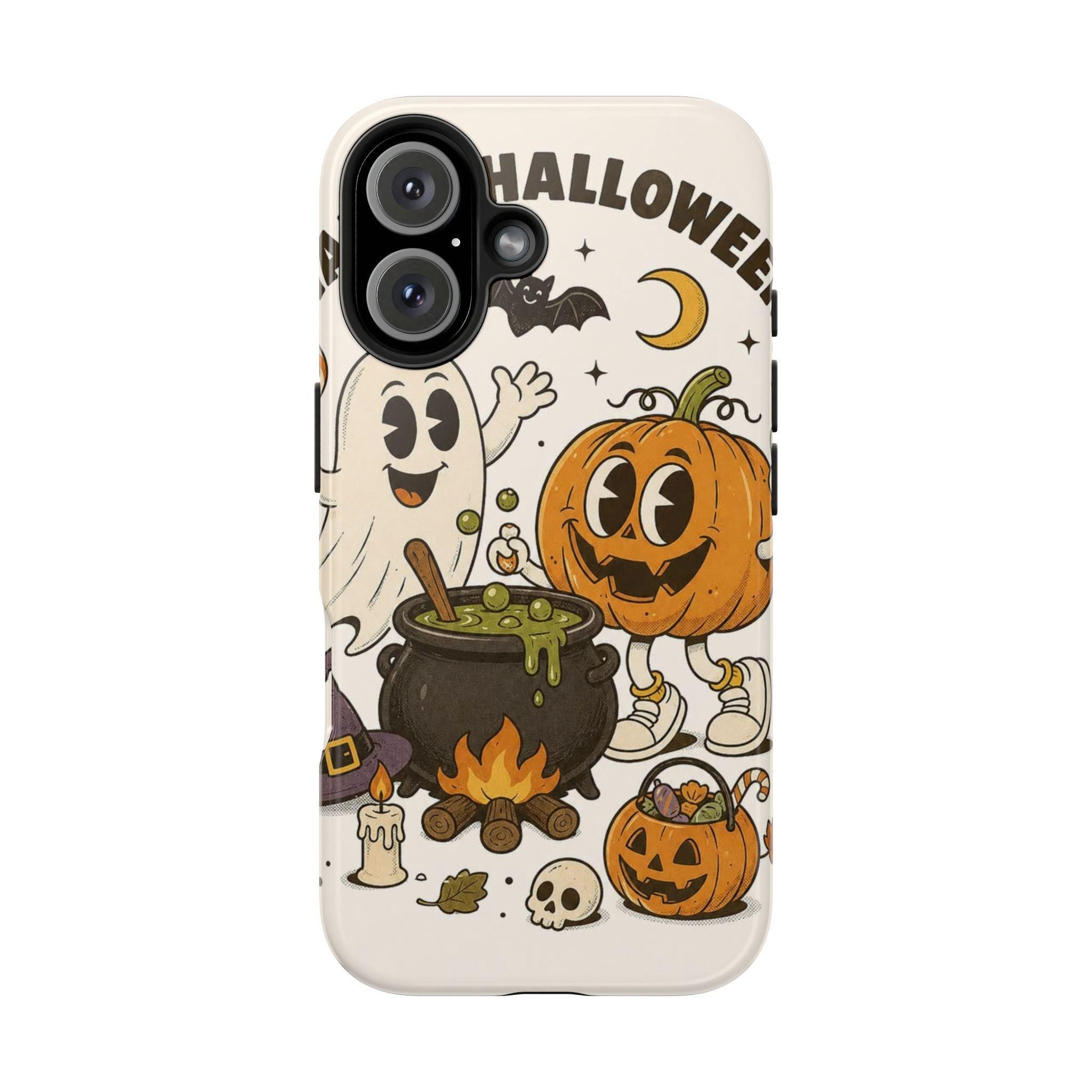 Cute Pumpkin and Ghost Halloween Phone Case | Tough Phone Cases