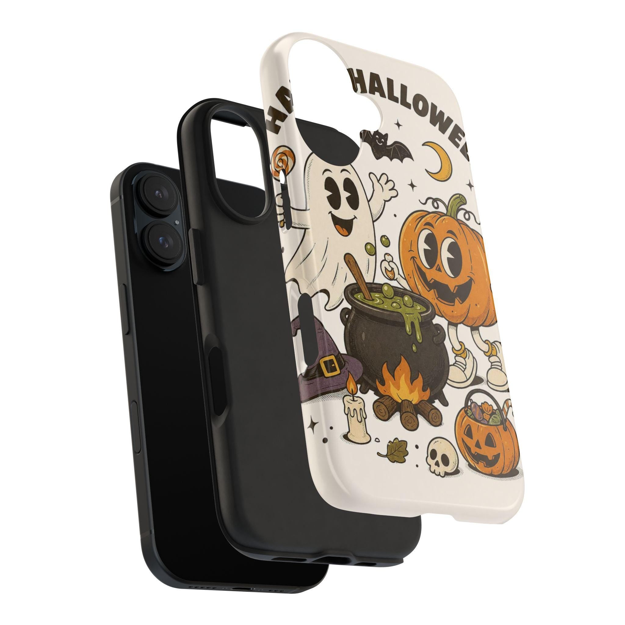 Cute Pumpkin and Ghost Halloween Phone Case | Tough Phone Cases