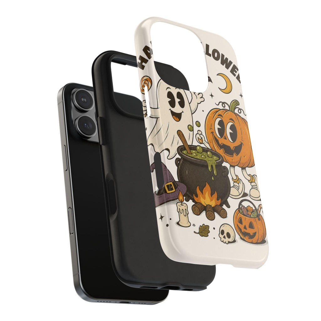Cute Pumpkin and Ghost Halloween Phone Case | Tough Phone Cases