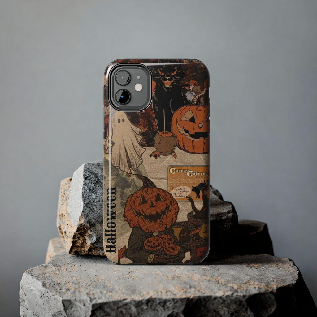 Vintage Halloween Collage Phone Case | Pumpkin Ghost Cat
