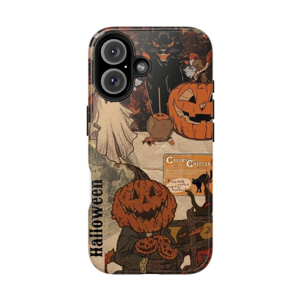 Vintage Halloween Collage Phone Case | Pumpkin Ghost Cat