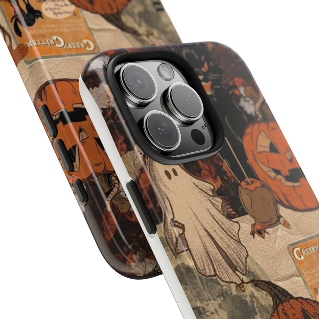 Vintage Halloween Collage Phone Case | Pumpkin Ghost Cat