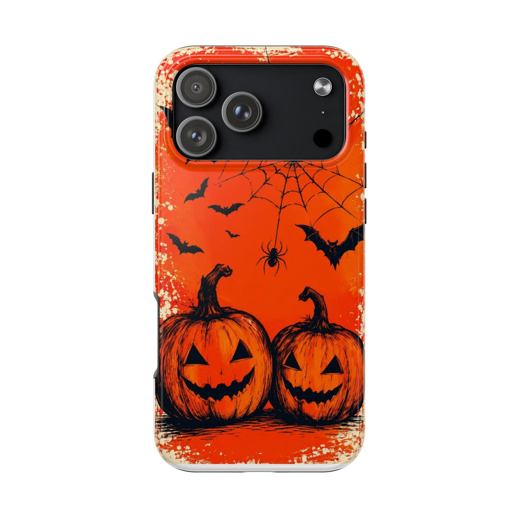 Jack O'Lanterns Halloween Phone Case | Spiderweb Bats Tough Case