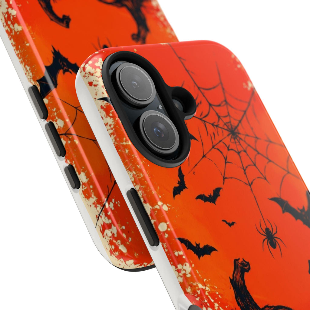 Jack O'Lanterns Halloween Phone Case | Spiderweb Bats Tough Case