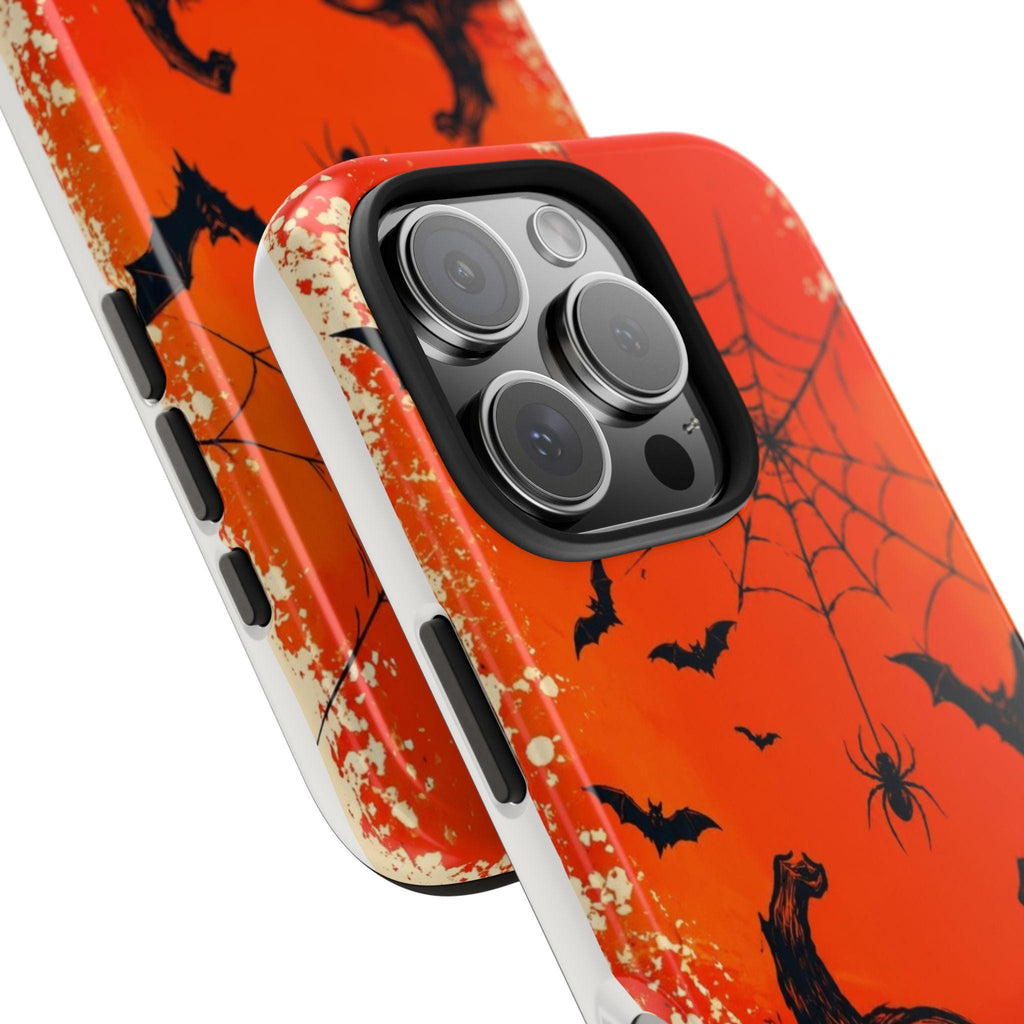 Jack O'Lanterns Halloween Phone Case | Spiderweb Bats Tough Case