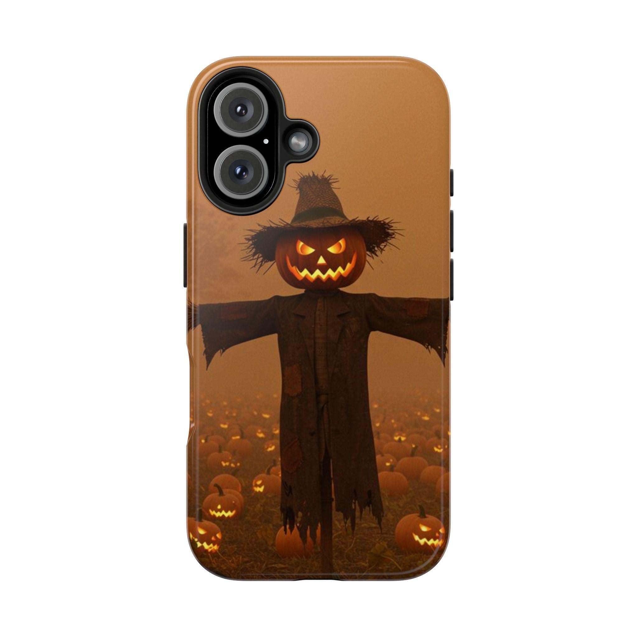 Jack-O'-Lantern Scarecrow Phone Case | Halloween Pumpkin Field Design