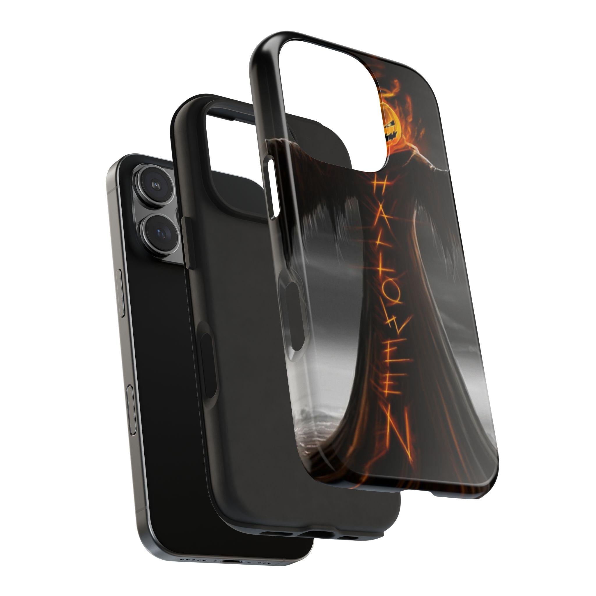 Jack O'Lantern Scarecrow Halloween Tough Phone Case | Spooky Pumpkin Glow