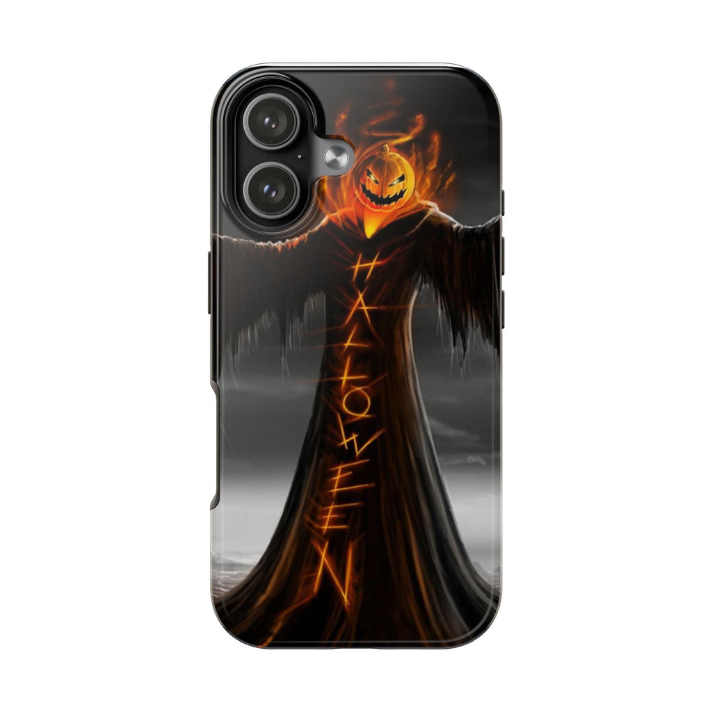 Jack O'Lantern Scarecrow Halloween Tough Phone Case | Spooky Pumpkin Glow