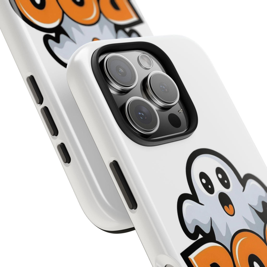 Halloween Phone Case with Cartoon Ghost Design, BOO Artwork
