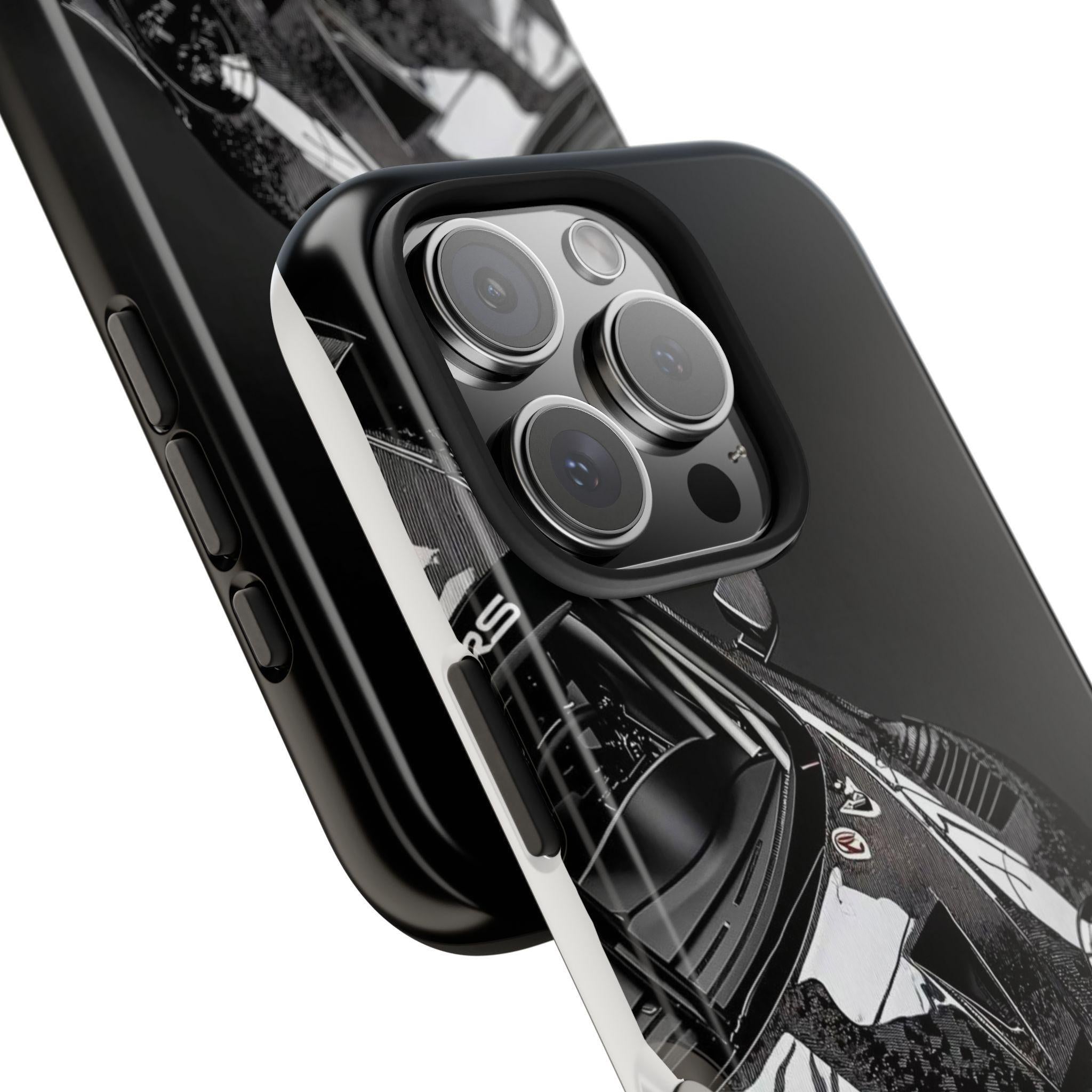 Sports Car Phone Case | Glossy Black Porsche Design for Protection