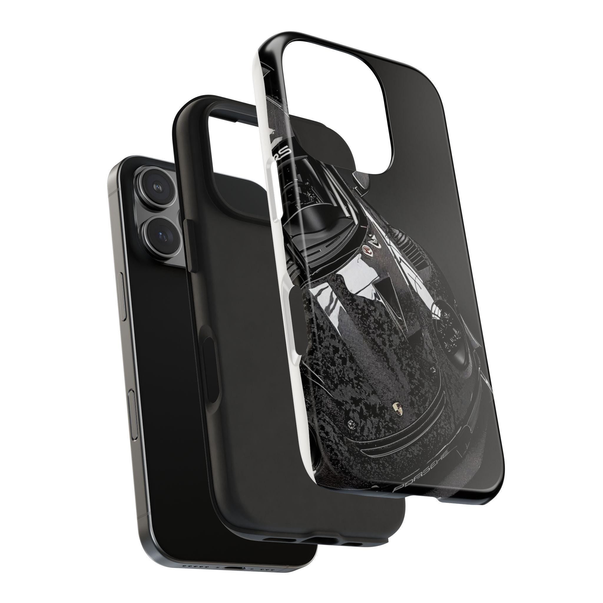 Sports Car Phone Case | Glossy Black Porsche Design for Protection