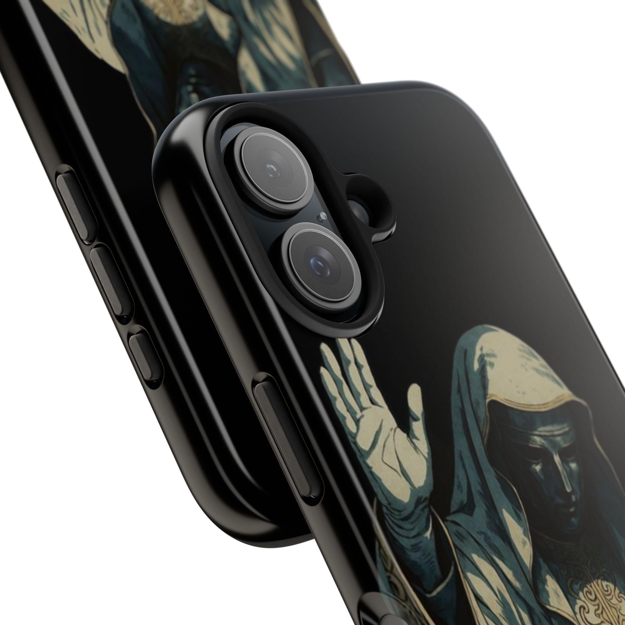 Hooded Figure Phone Case | Dark Mystic Design with Protective Shell