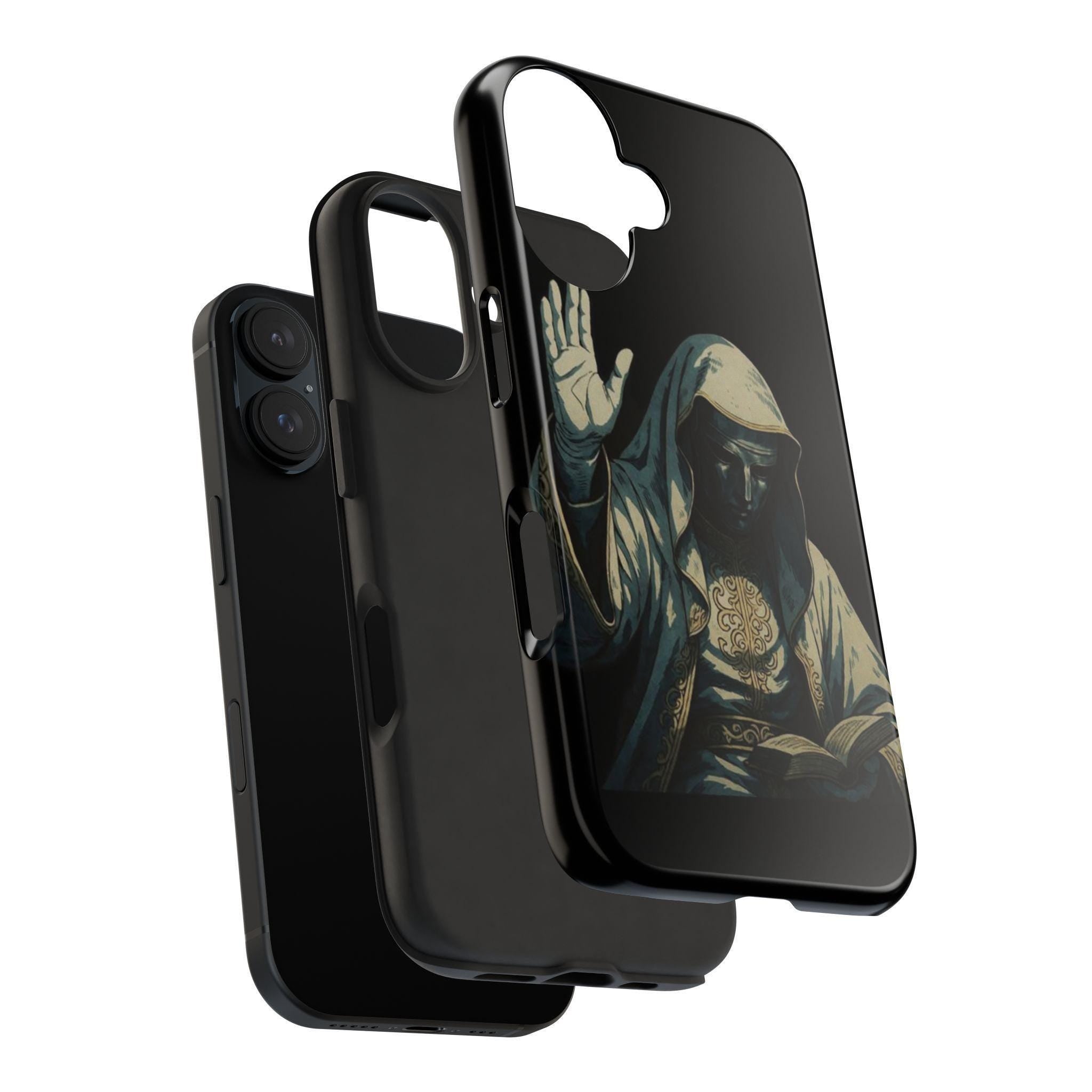 Hooded Figure Phone Case | Dark Mystic Design with Protective Shell