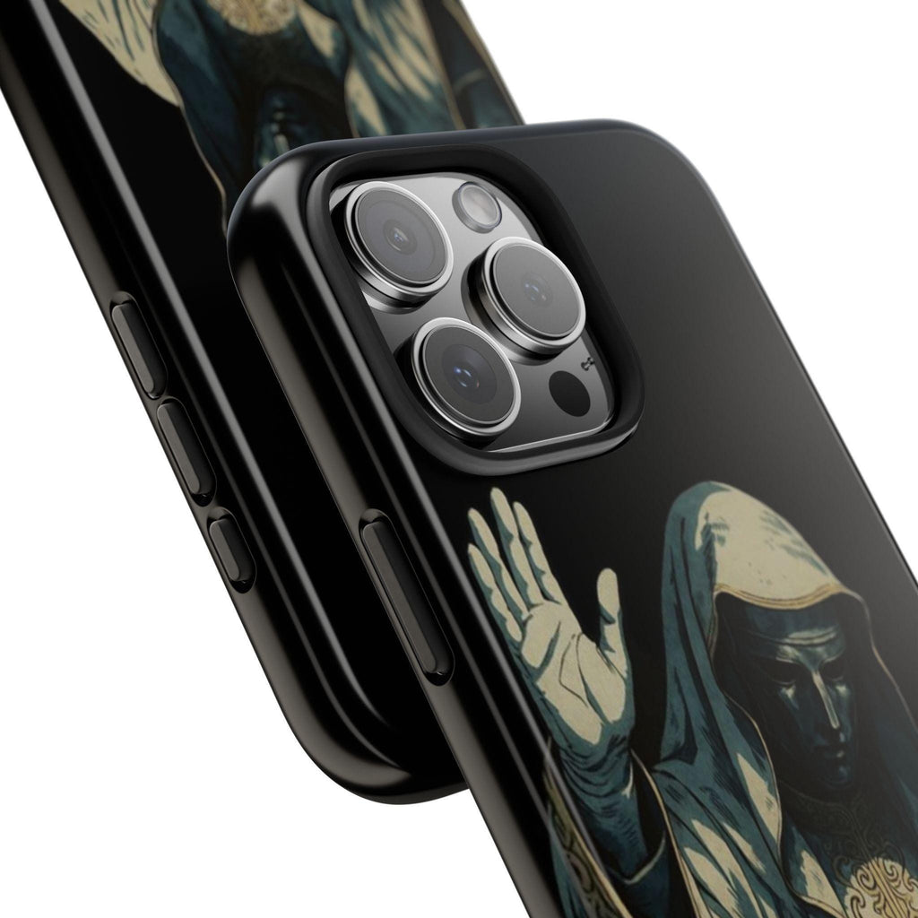 Hooded Figure Phone Case | Dark Mystic Design with Protective Shell