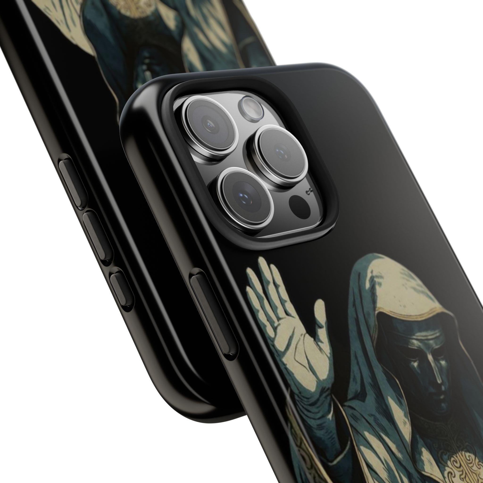 Hooded Figure Phone Case | Dark Mystic Design with Protective Shell