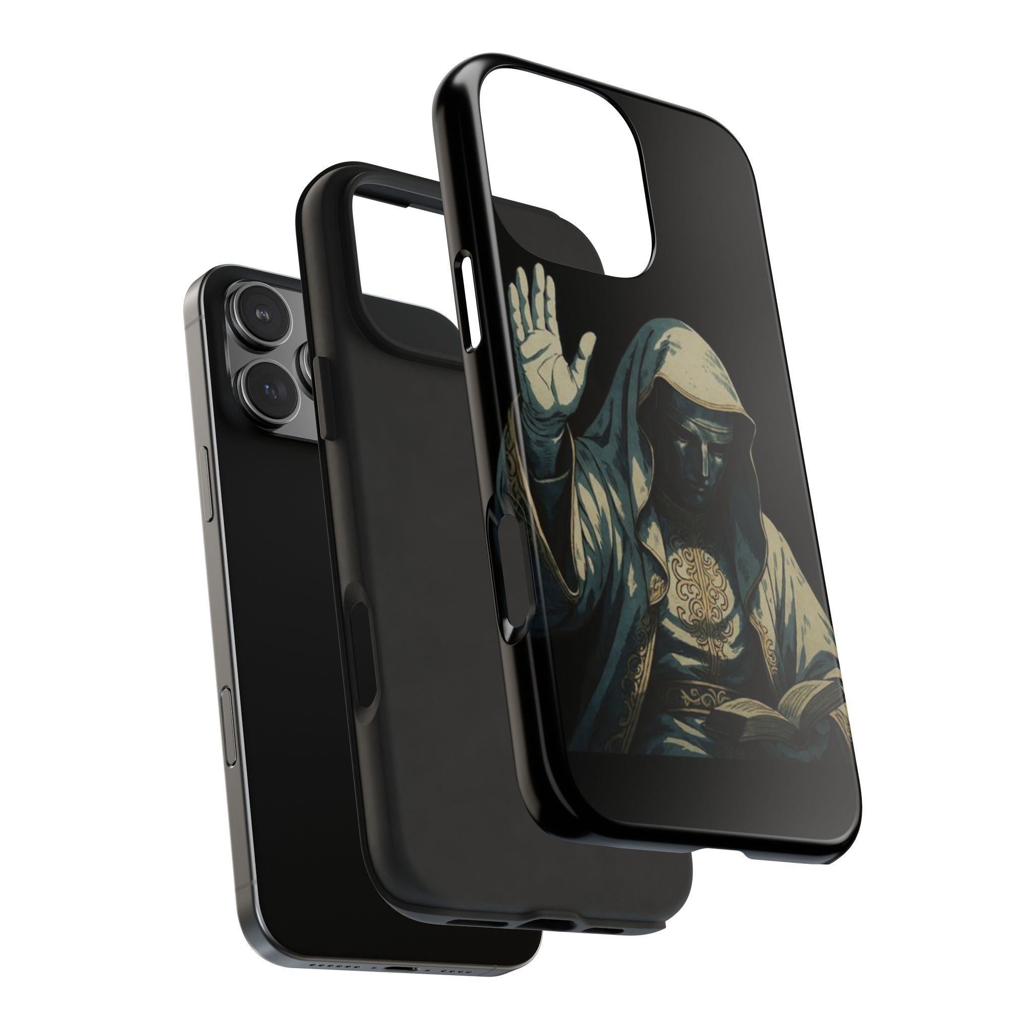 Hooded Figure Phone Case | Dark Mystic Design with Protective Shell