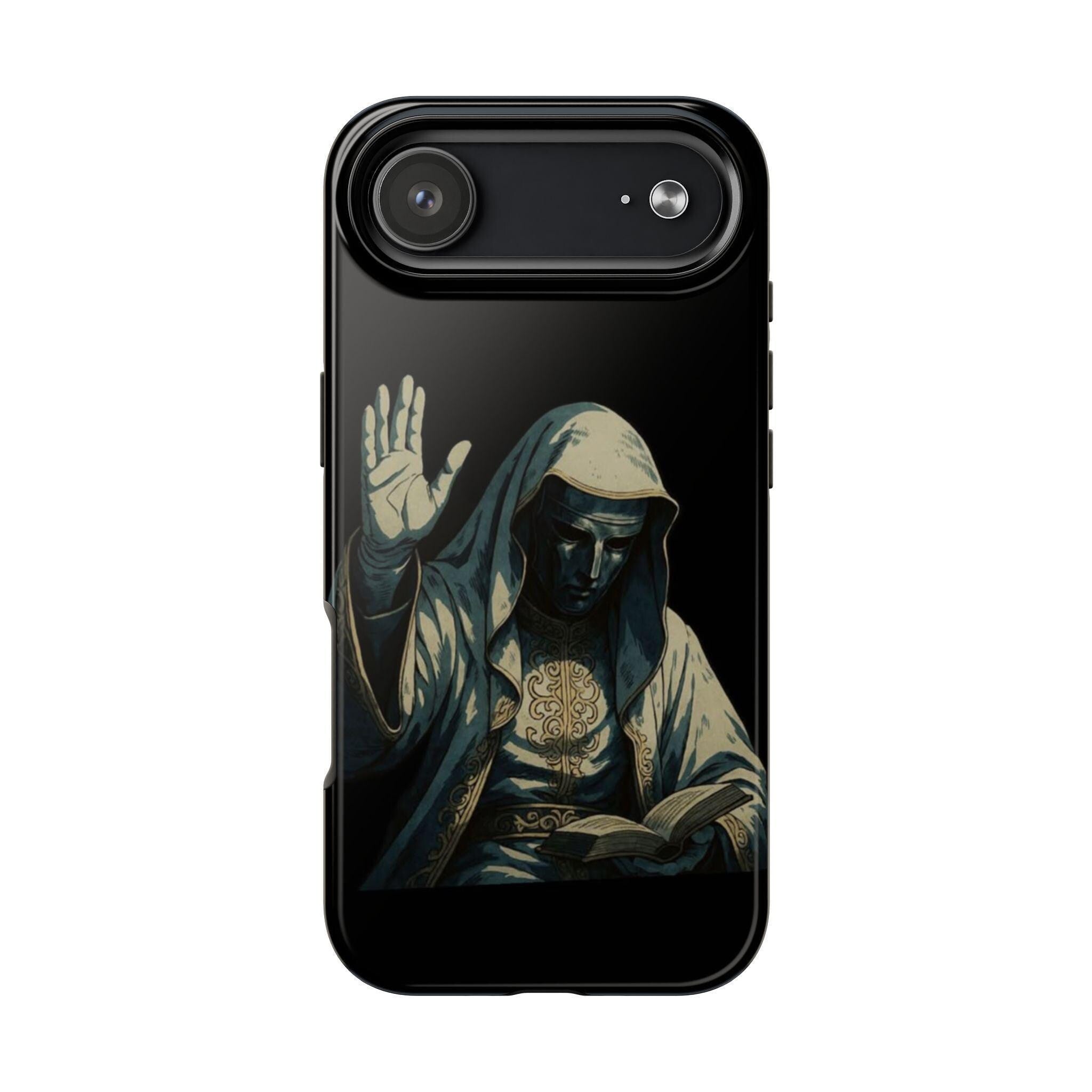 Hooded Figure Phone Case | Dark Mystic Design with Protective Shell