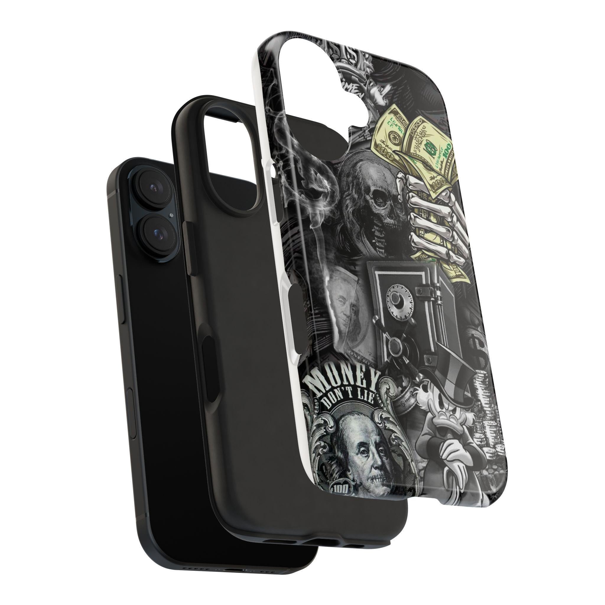 Money Skull Collage Tough Phone Case with Glossy Finish