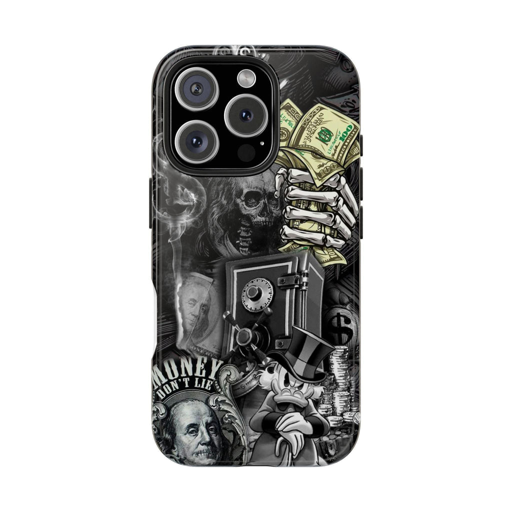 Money Skull Collage Tough Phone Case with Glossy Finish