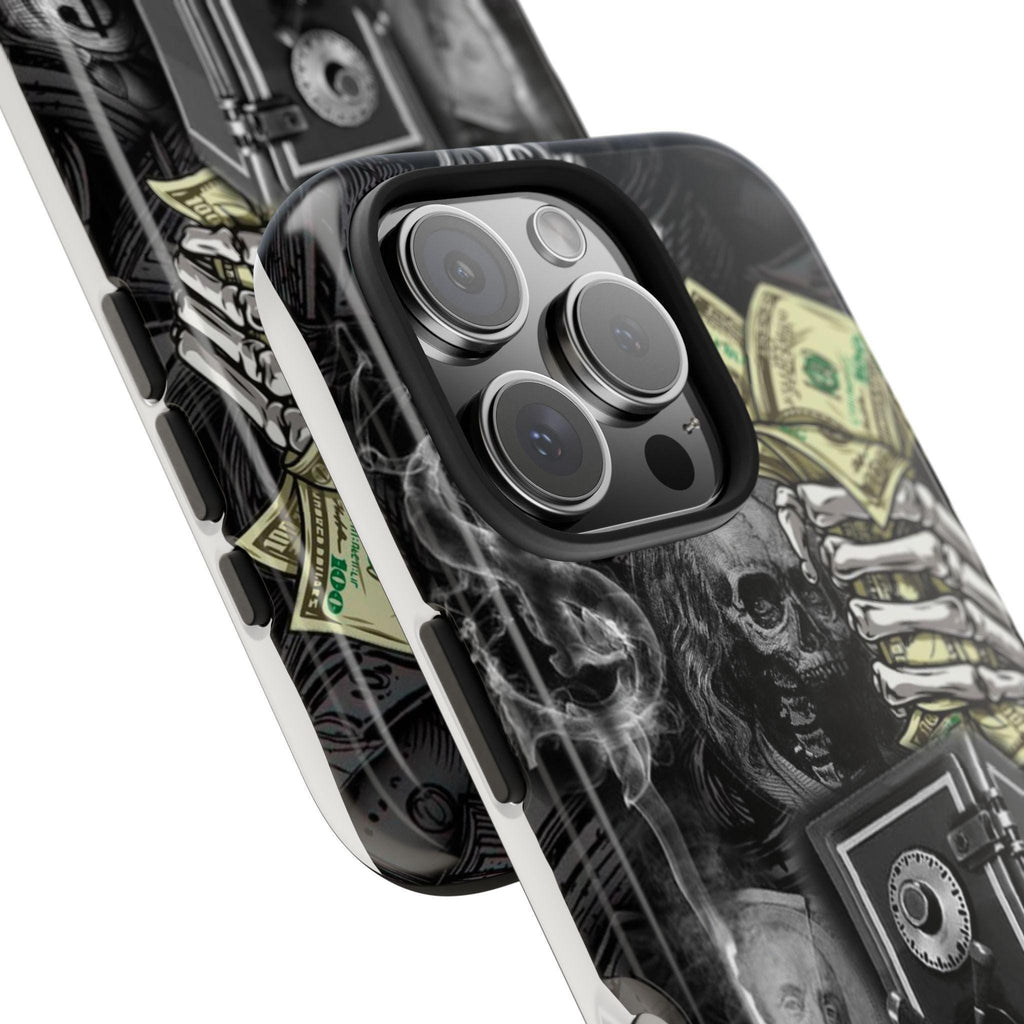 Money Skull Collage Tough Phone Case with Glossy Finish
