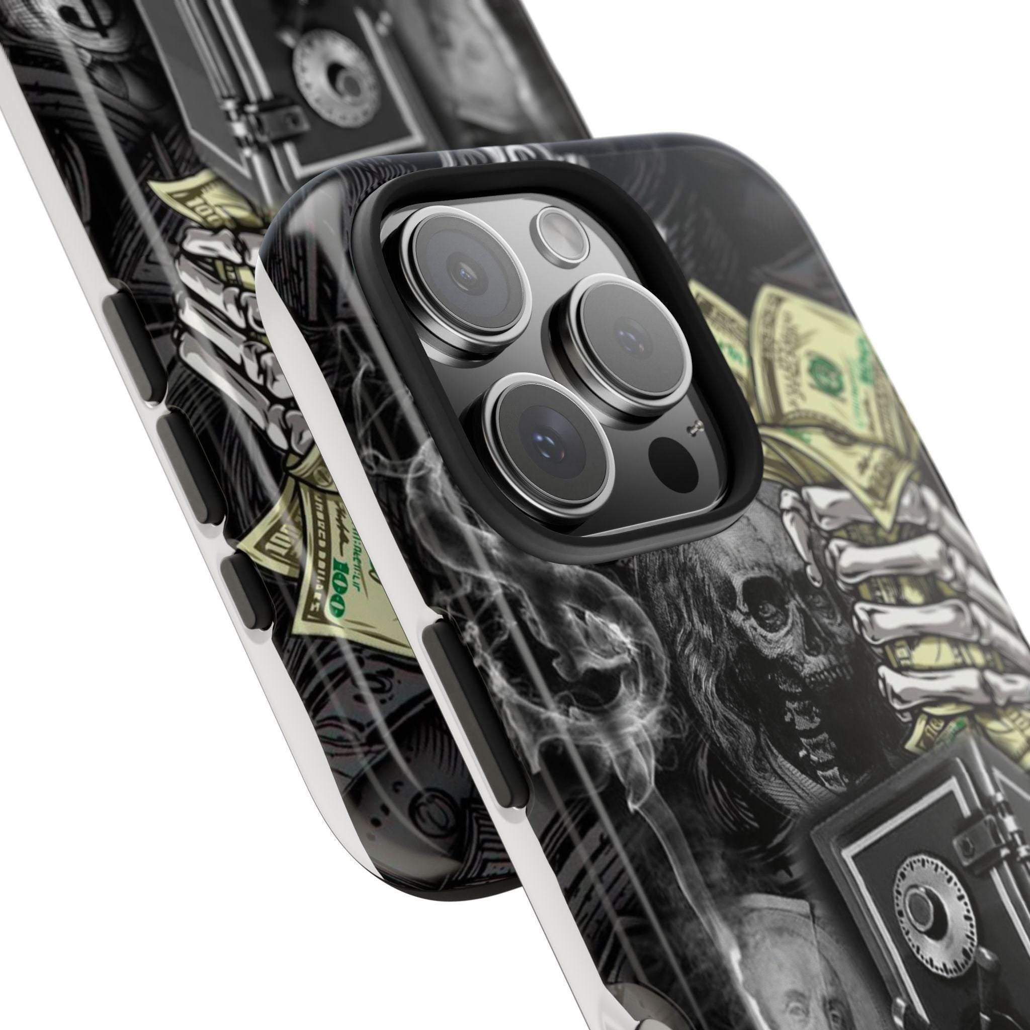 Money Skull Collage Tough Phone Case with Glossy Finish