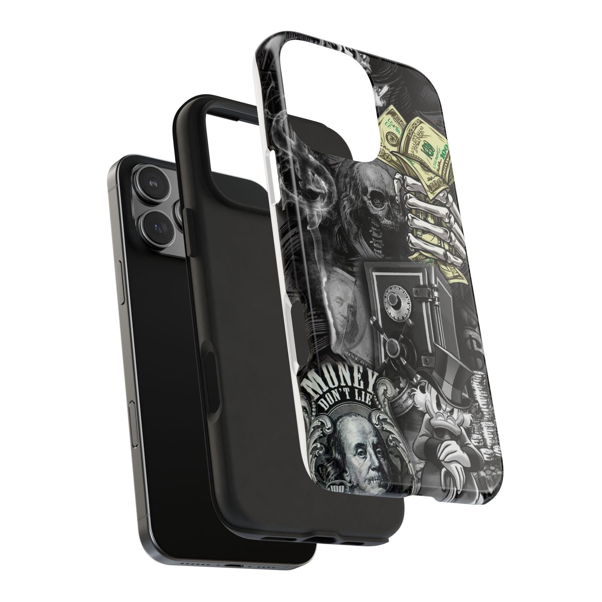 Money Skull Collage Tough Phone Case with Glossy Finish