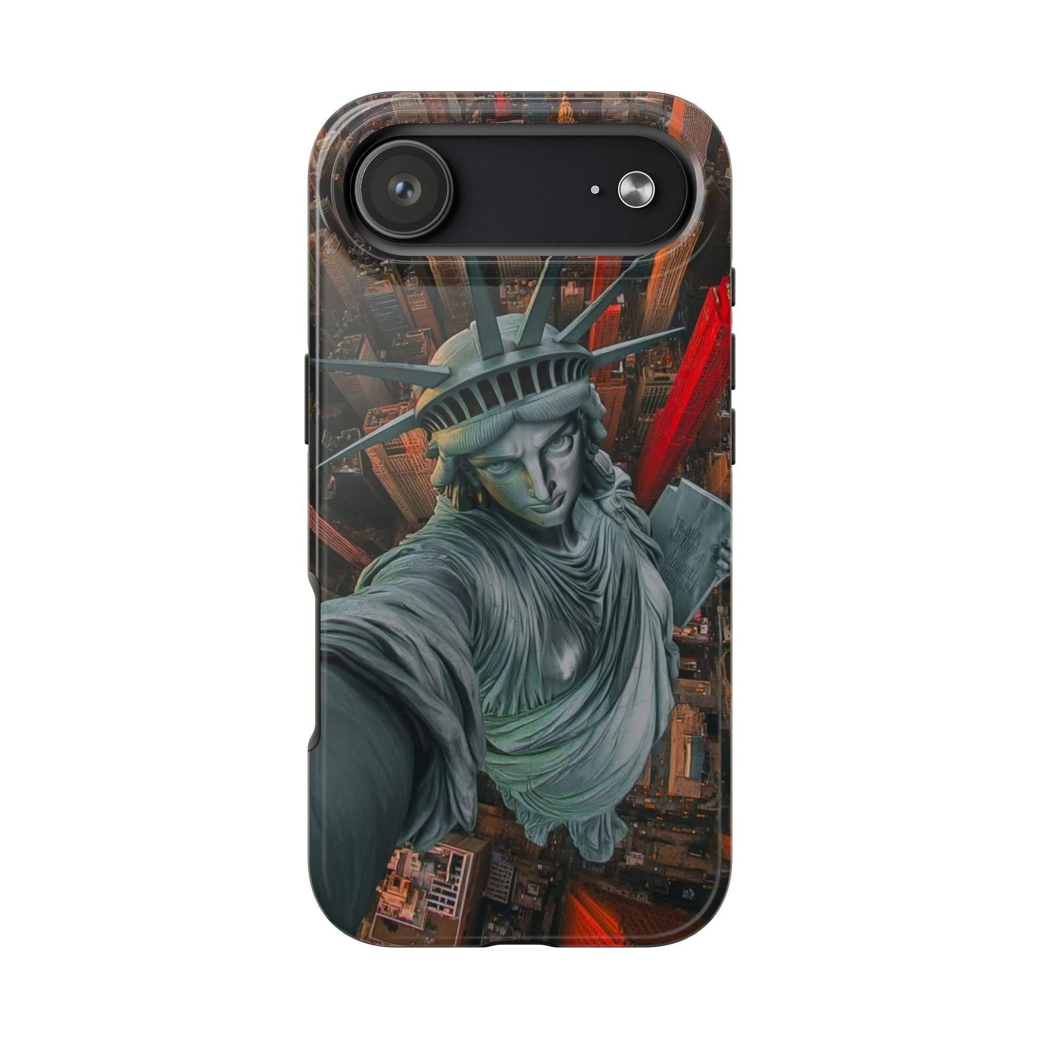 NYC Phone Case with Statue of Liberty Design, Tough Protective Cover