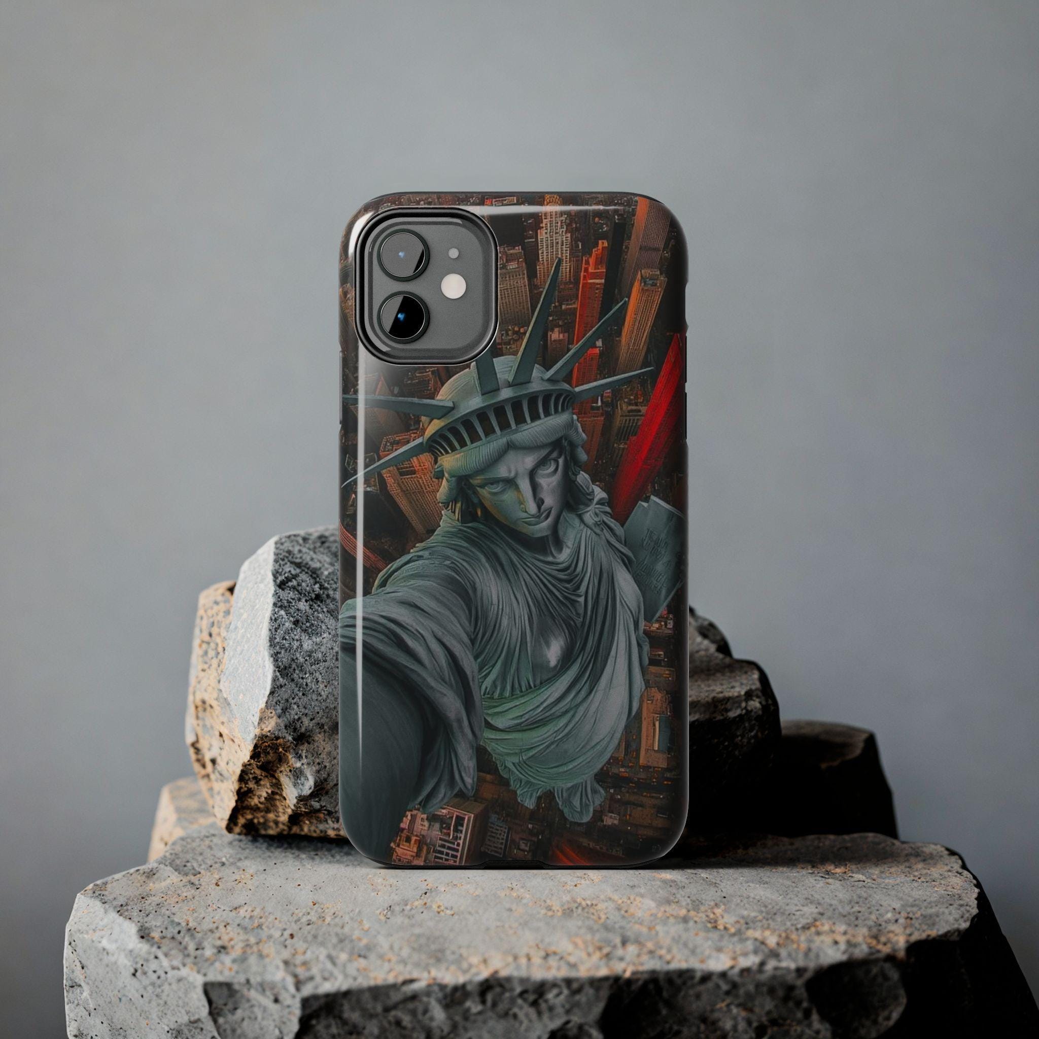 NYC Phone Case with Statue of Liberty Design, Tough Protective Cover