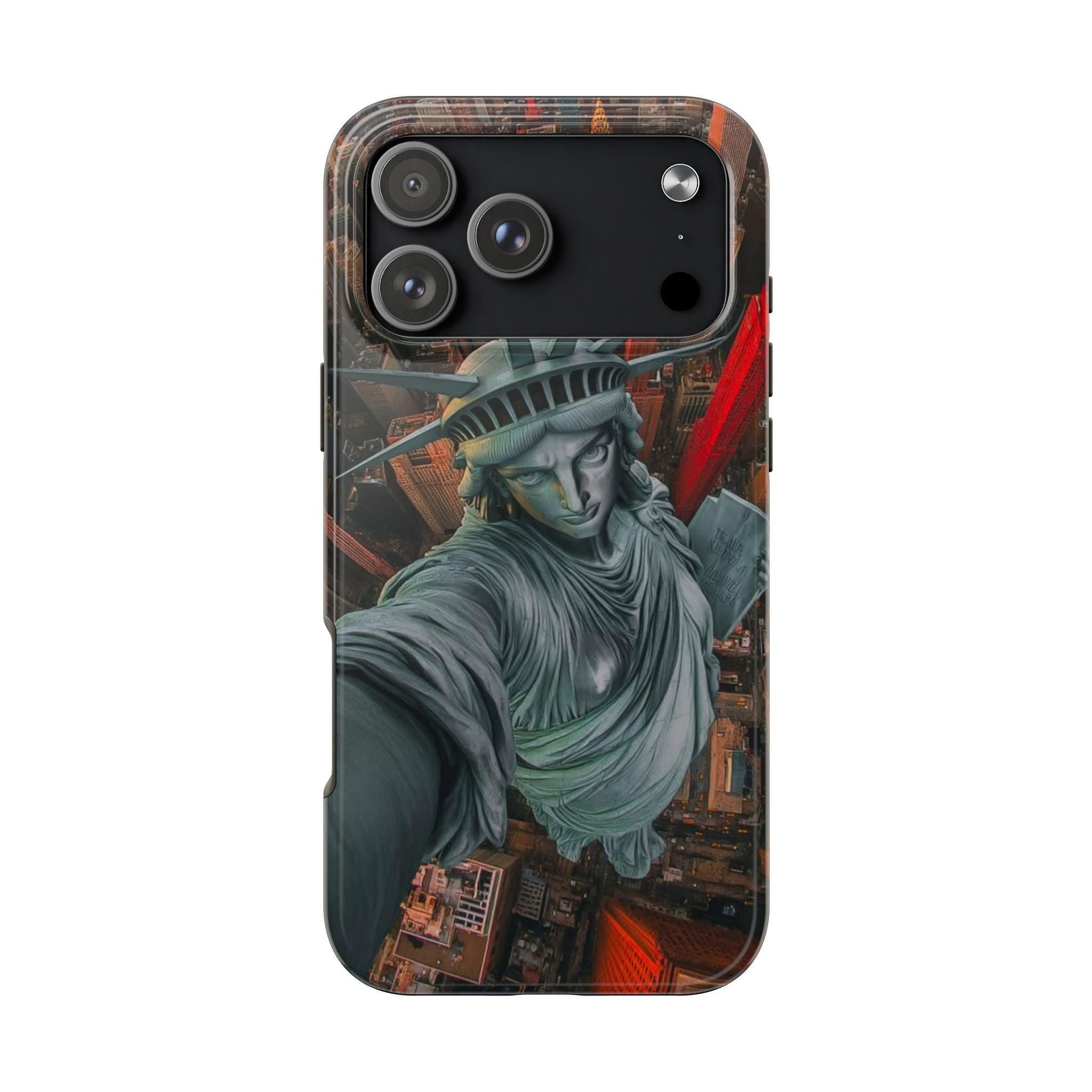NYC Phone Case with Statue of Liberty Design, Tough Protective Cover